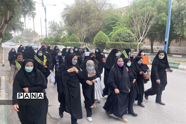 حضور پرشور و حماسی جامعه فرهنگیان ناحیه یک اهواز در راهپیمایی روز جهانی قدس