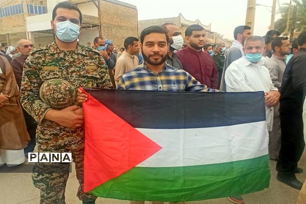 شرکت دانش‌آموزان شهرستان حمیدیه در راهپیمایی روز قدس