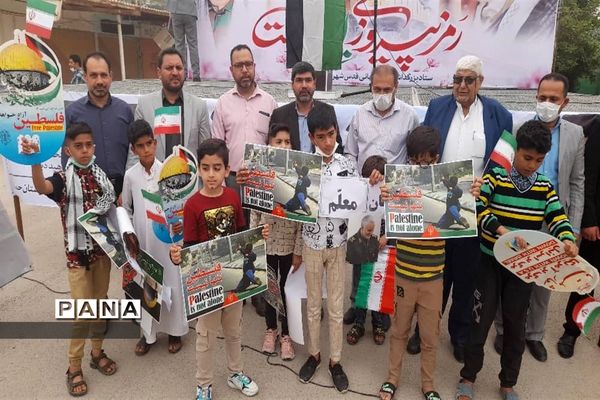 شرکت دانش‌آموزان شهرستان حمیدیه در راهپیمایی روز قدس