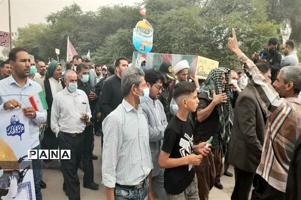 شرکت دانش‌آموزان شهرستان حمیدیه در راهپیمایی روز قدس
