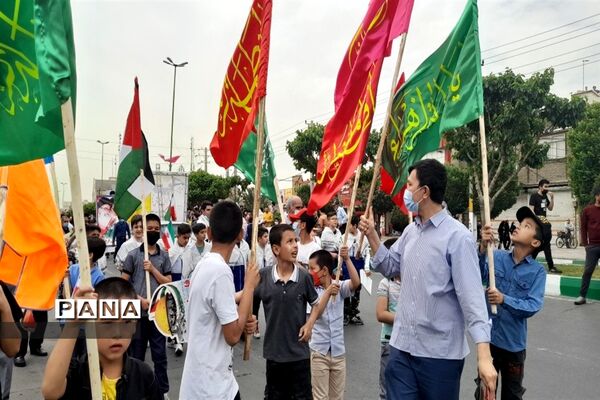 ندای مرگ بر اسرائیل در قرچک طنین‌انداز شد