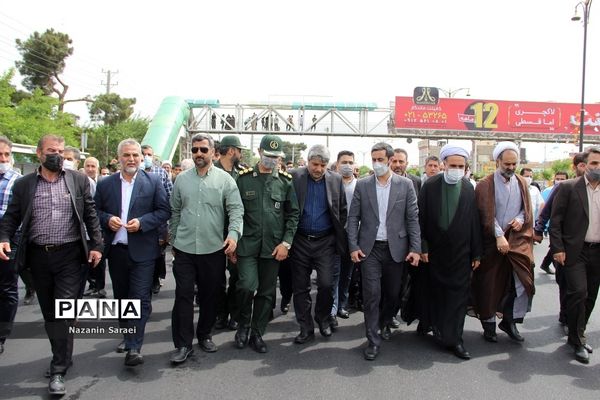 حمایت مردم روزه‌دارشهرستان اسلامشهراز مردم فلسطین در روز جهانی قدس