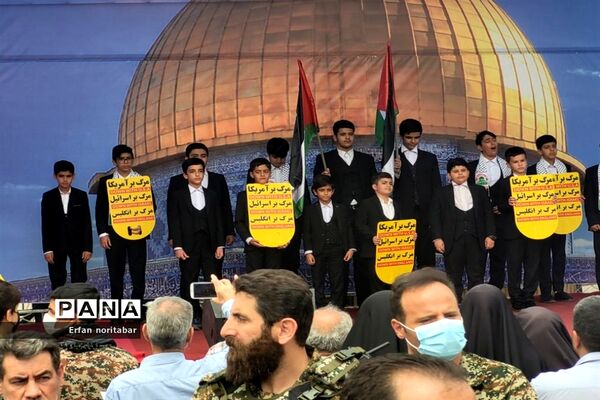 حضور باشکوه دانش‌آموزان پیشتاز تهرانی در راهپیمایی روز قدس