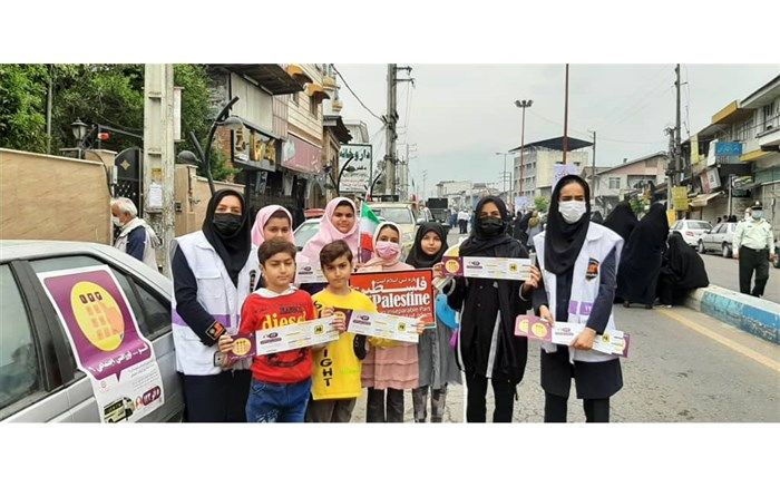 حضور پرشکوه مردم شهرستان عباس‌آباد در راهپیمایی روز قدس/فیلم