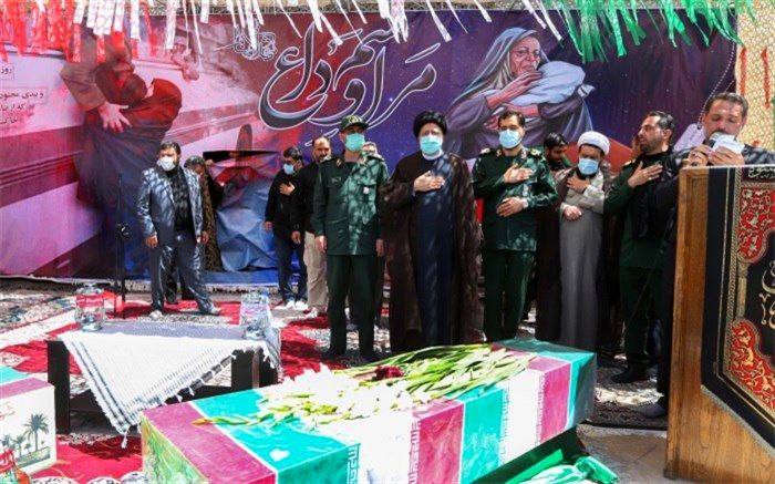 حضور رئیس‌جمهوری در مراسم تشییع شهدای گمنام