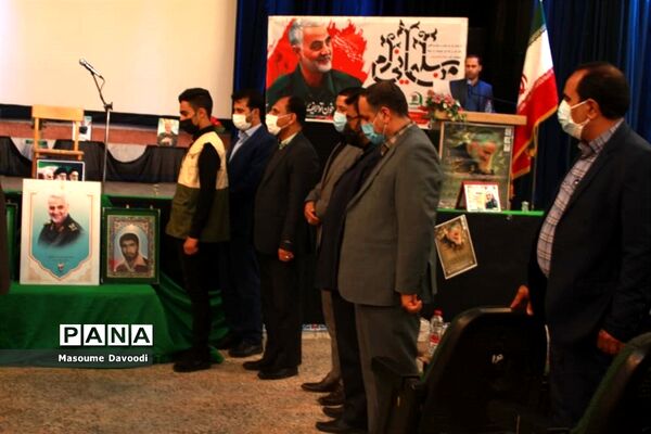وداع با شهید تازه تفحص شده همزمان با دومین سالگرد شهادت سردار حاج قاسم سلیمانی در شیراز