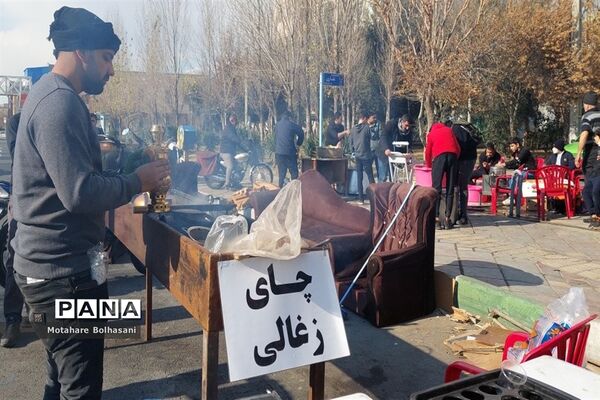 برپایی موکب هیات عشاق الزینب (س) به مناسبت شهادت حضرت زهرا در منطقه ۱۴