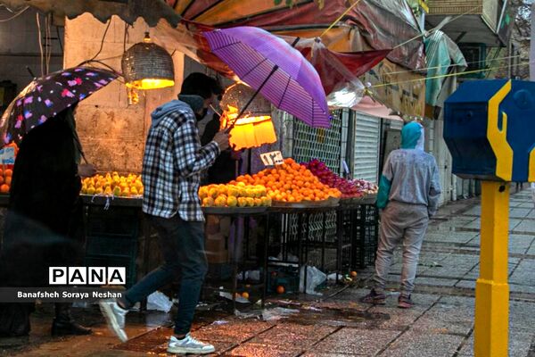 شیراز در یک روز بارانی