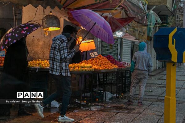 شیراز در یک روز بارانی