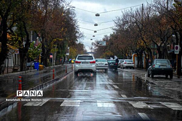 شیراز در یک روز بارانی
