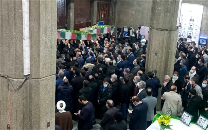 تشییع پیکر پاک دو شهید گمنام در وزارت کشور
