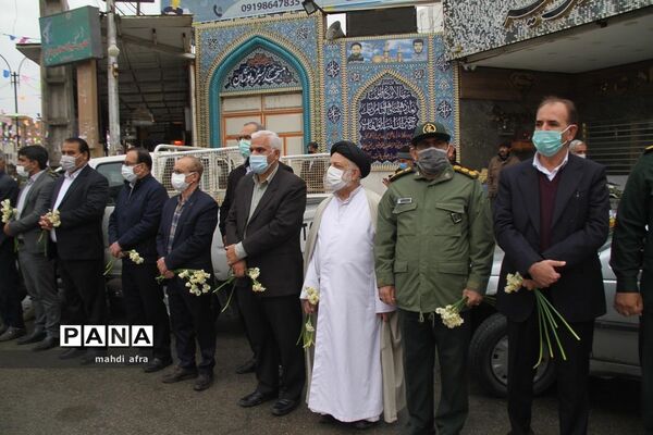 گلباران تمثال امام خمینی (ره) و شهدای انقلاب اسلامی شهرستان بهبهان