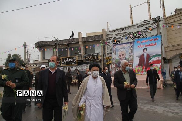 گلباران تمثال امام خمینی (ره) و شهدای انقلاب اسلامی شهرستان بهبهان