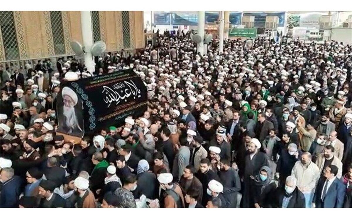 تشییع پیکر آیت الله صافی گلپایگانی در نجف اشرف