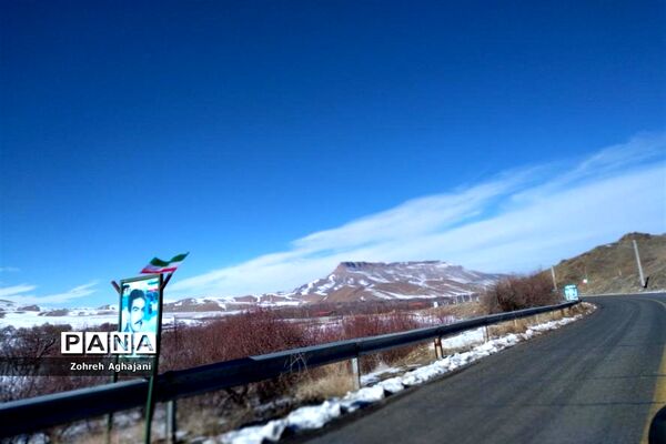 طبیعت برفی و هوای پاک در روستای بیدهند قم