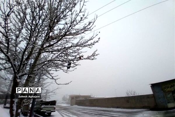 طبیعت برفی و هوای پاک در روستای بیدهند قم