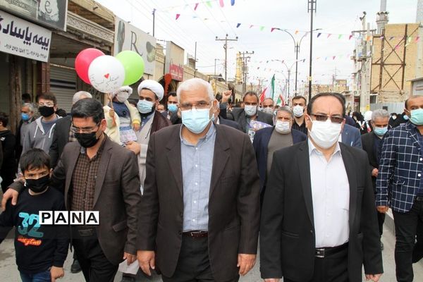 حضور پرشور دانش‌آموزان و فرهنگیان بهبهانی در راهپیمایی یوم الله 22 بهمن ماه