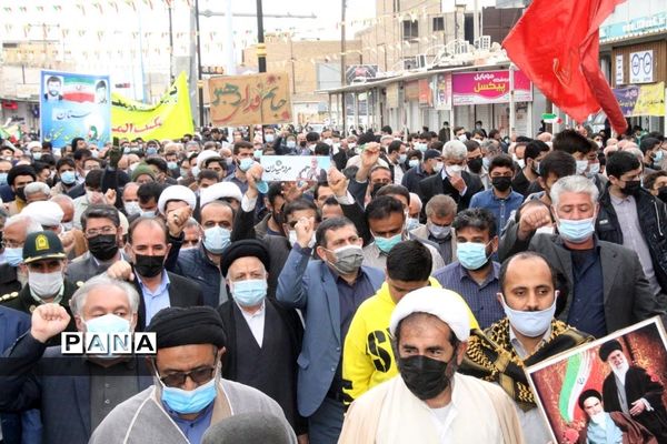حضور پرشور دانش‌آموزان و فرهنگیان بهبهانی در راهپیمایی یوم الله 22 بهمن ماه