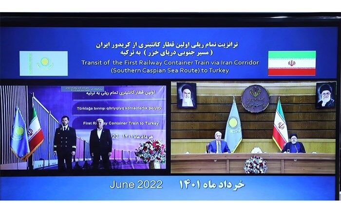 آغاز ترانزیت تمام ریلی اولین قطار کانتینری قزاقستان از مسیر ایران