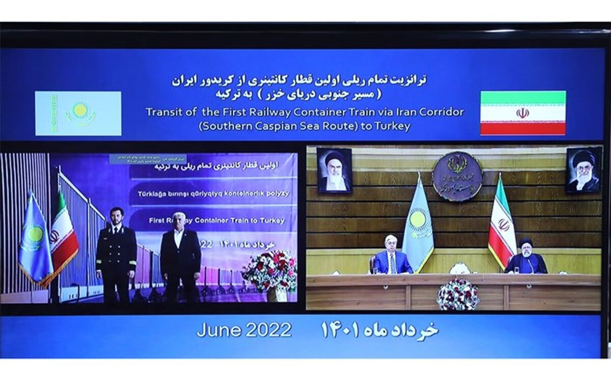 آغاز ترانزیت تمام ریلی اولین قطار کانتینری قزاقستان از مسیر ایران