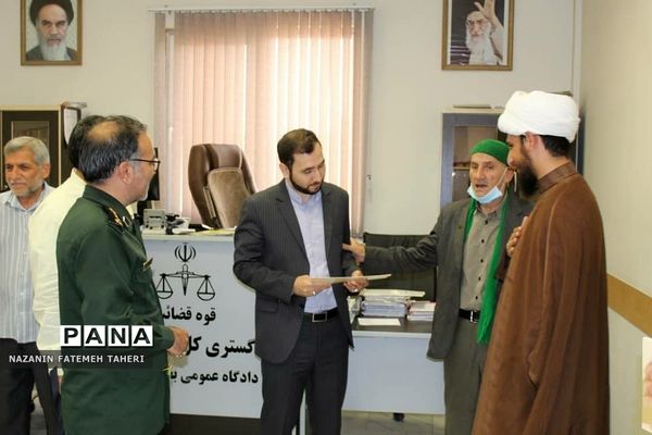 دیدار فرمانده بسیج فشافویه با مسئولان عالی مجتمع قضایی منطقه