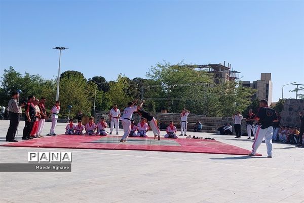 همایش پیاده‌روی و نمایش حرکات رزمی ورزشکاران استان خراسان‌ رضوی