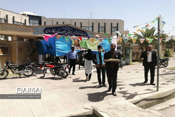 برپایی موکب دانش‌آموزی جشن غدیر در مدارس کازرون