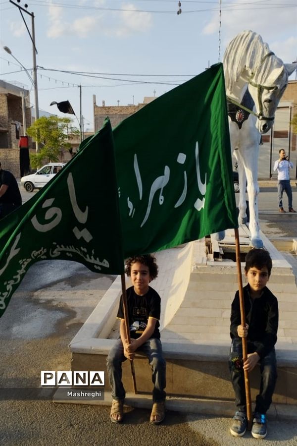 مراسم آیینی پرچم بدستان و بیرق‌داران ندای محرم نوش‌آباد