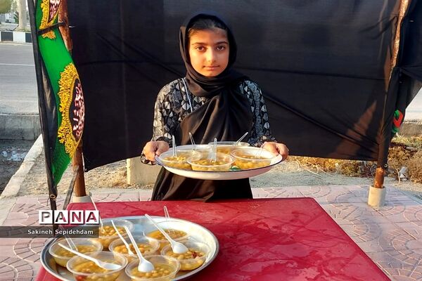 ایستگاه صلواتی حضرت قاسم ابن الحسن به همت دانش‌آموزان شهر اشکنان