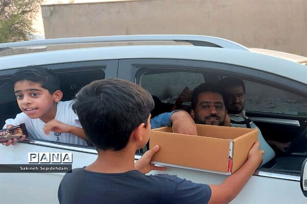 ایستگاه صلواتی حضرت قاسم ابن الحسن به همت دانش‌آموزان شهر اشکنان