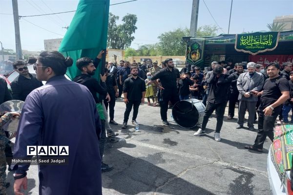 مراسم محوری عزاداری تاسوعای حسینی (ع) در شهر چابهار