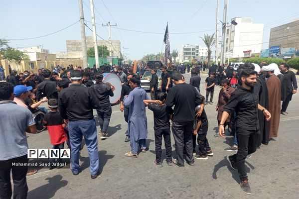 مراسم محوری عزاداری تاسوعای حسینی (ع) در شهر چابهار