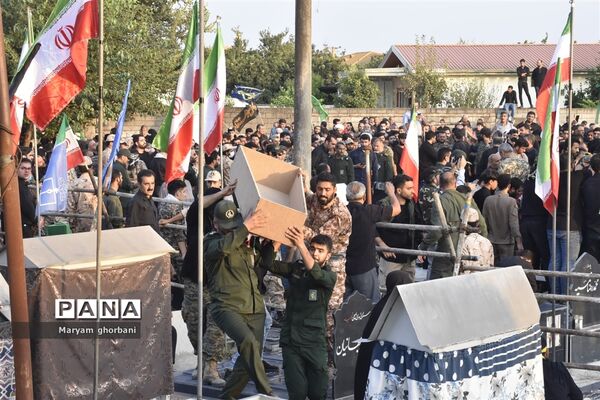 خاکسپاری پیکر مطهر شهید محمد امین کریمیان در بهنمیر