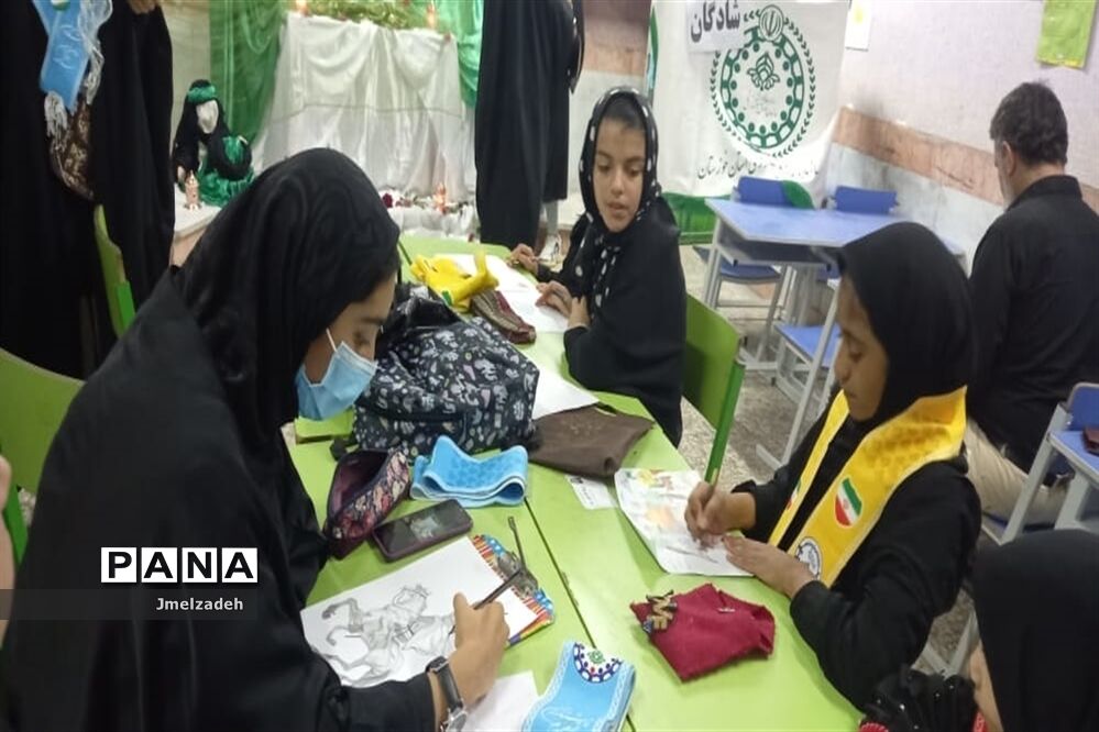 برگزاری ایستگاه و نمایشگاه نقاشی محرم در شادگان