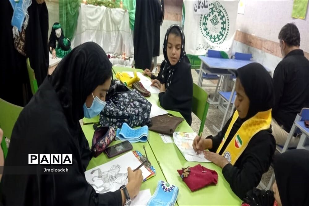 برگزاری ایستگاه و نمایشگاه نقاشی محرم در شادگان