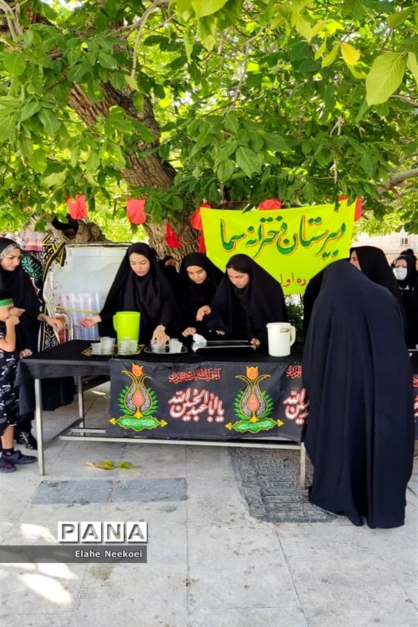 برگزاری موکب عزاداری در امامزاده عبدالرحمن توسط دانش‌آموزان اقلیدی