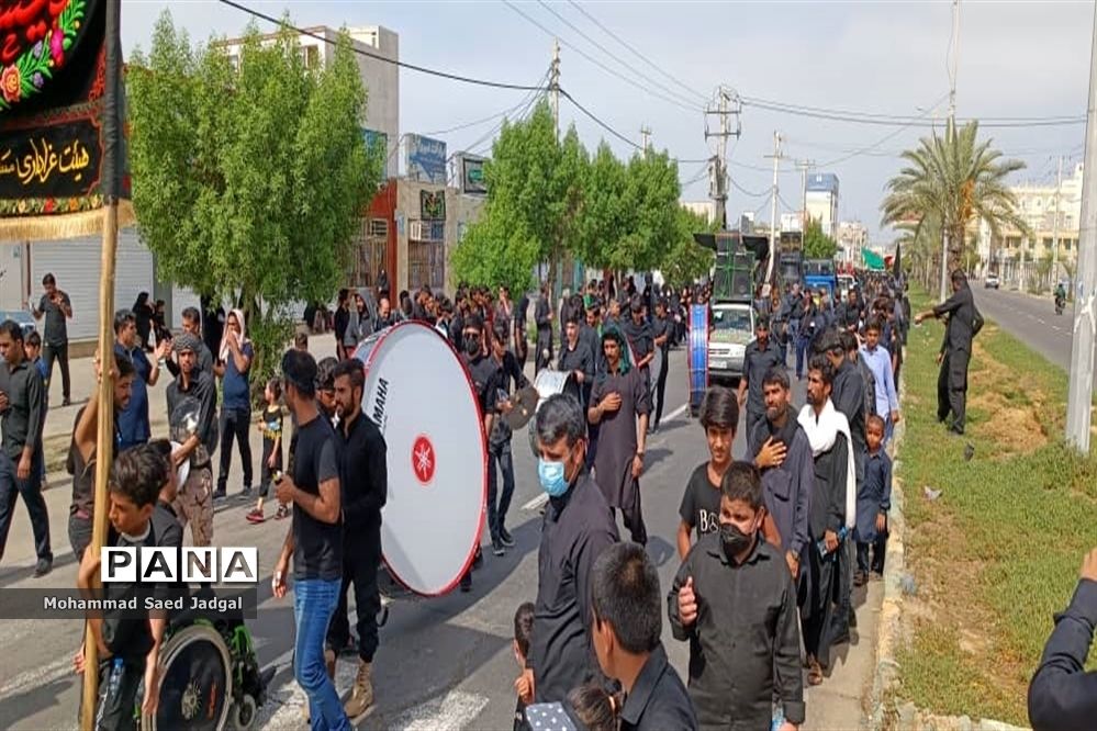 مراسم عاشورا در میدان شهدا و مسجد جامع امام حسین (ع) چابهار
