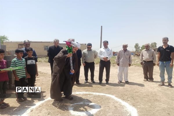 آیین کلنگ زنی دبستان شهید مکی آلبوغبیش در امیدیه