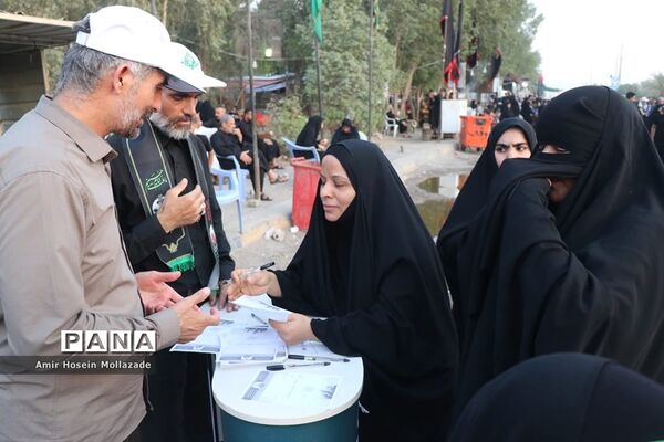 موکب فرزندان حاج‌قاسم در مسیر نجف به کربلا