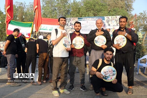 موکب فرزندان حاج‌قاسم در مسیر نجف به کربلا
