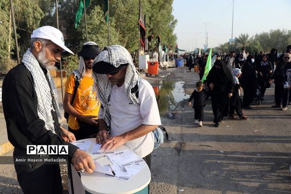 موکب فرزندان حاج‌قاسم در مسیر نجف به کربلا