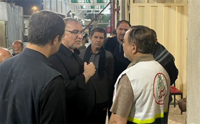 بازدید سرزده وزیر بهداشت از درمانگاه بسیج جامعه پزشکی استان بوشهر درکربلا
