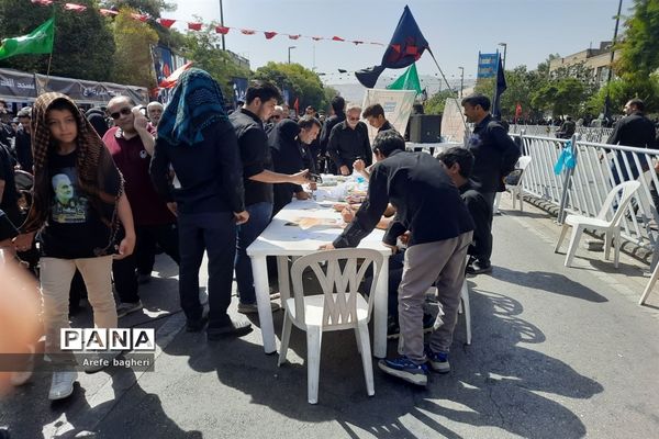 پیاده‌روی اربعین حسینی در جوار حرم مطهر رضوی