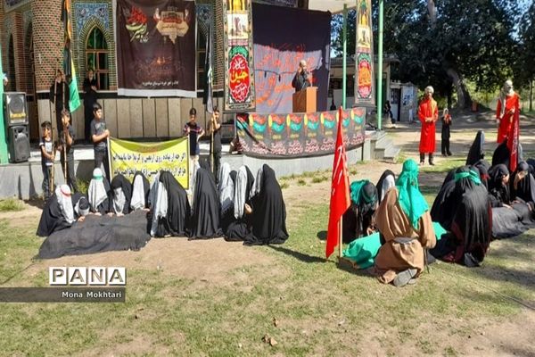 مراسم راهپیمایی جاماندگان اربعین در روستای دارابکلا میاندورود