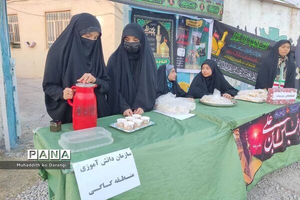 موکب سازمان دانش‌آموزی در پیاده‌روی جاماندگان اربعین حسینی در کاکی