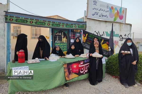 موکب سازمان دانش‌آموزی در پیاده‌روی جاماندگان اربعین حسینی در کاکی