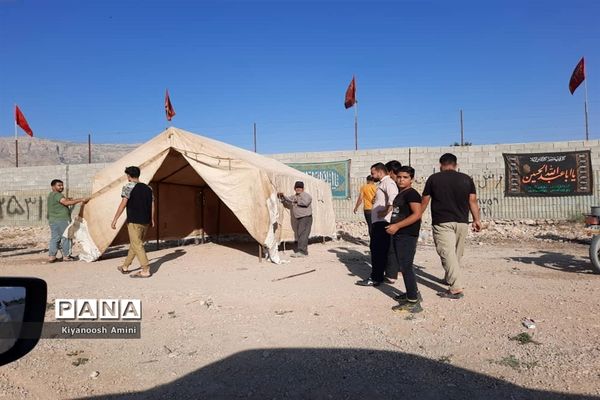 آماده‌سازی موکب جاماندگان اربعین حسینی در کازرون استان فارس