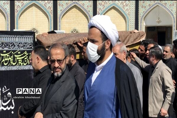 مراسم تشییع پیکر پاک بانوی مومنه مجاهد ملکی درحرم مطهر رضوی