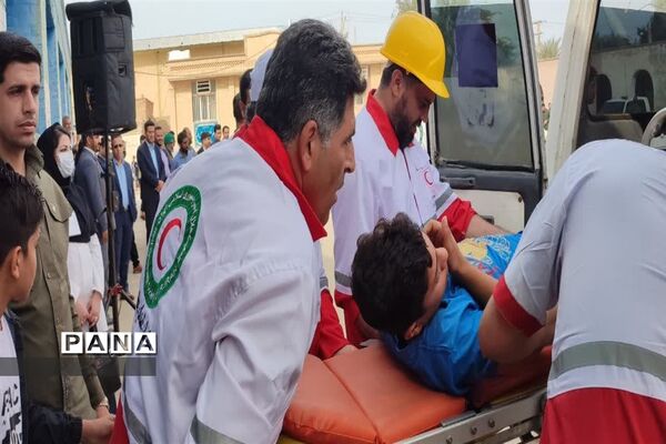 آیین نواختن زنگ مانور سراسری زلزله و ایمنی در شهرستان کارون
