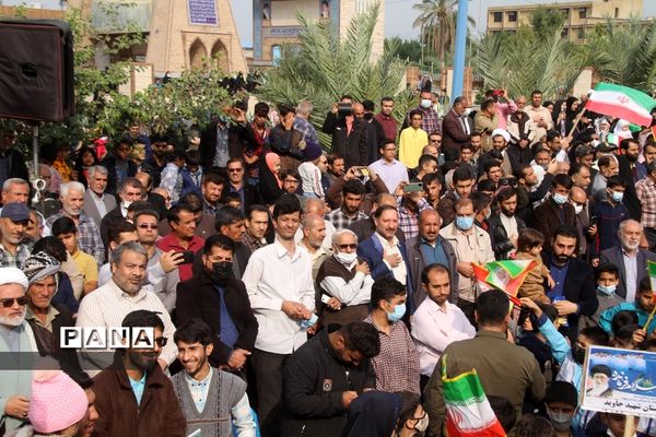 برگزاری اجتماع چند هزار نفری دانش‌آموزان و اقشار مختلف مردم شهرستان بهبهان